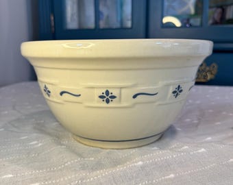 Vintage Longaberger Pottery Woven Traditions 10" Large Mixing Bowl – Classic Blue
