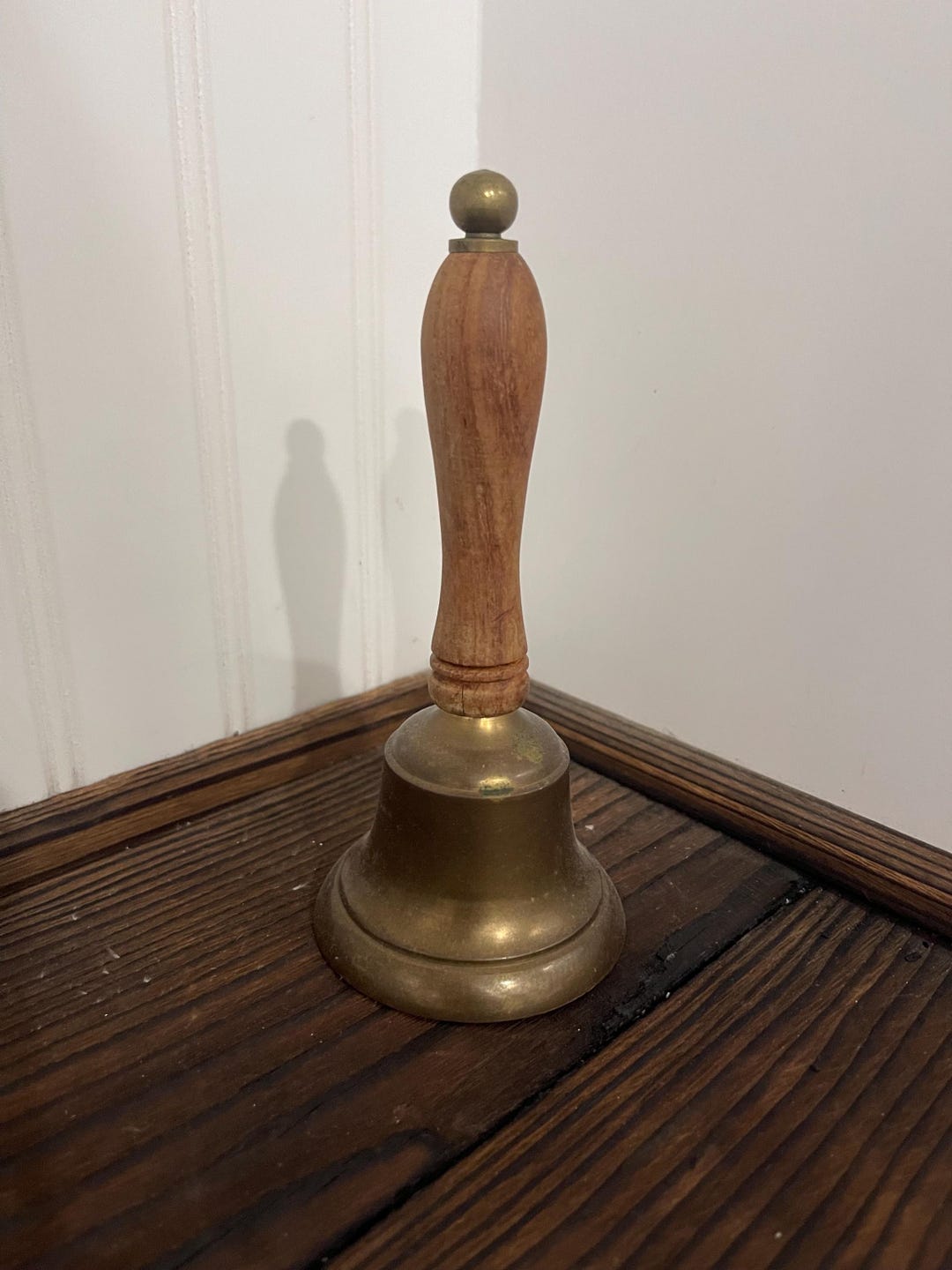 Vintage Brass Bell Wooden Handle - Etsy