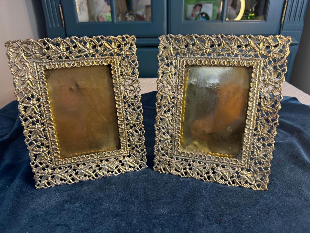 Vintage Hollywood Regency Ornate Gold Filigree Picture Frames - Set of ...