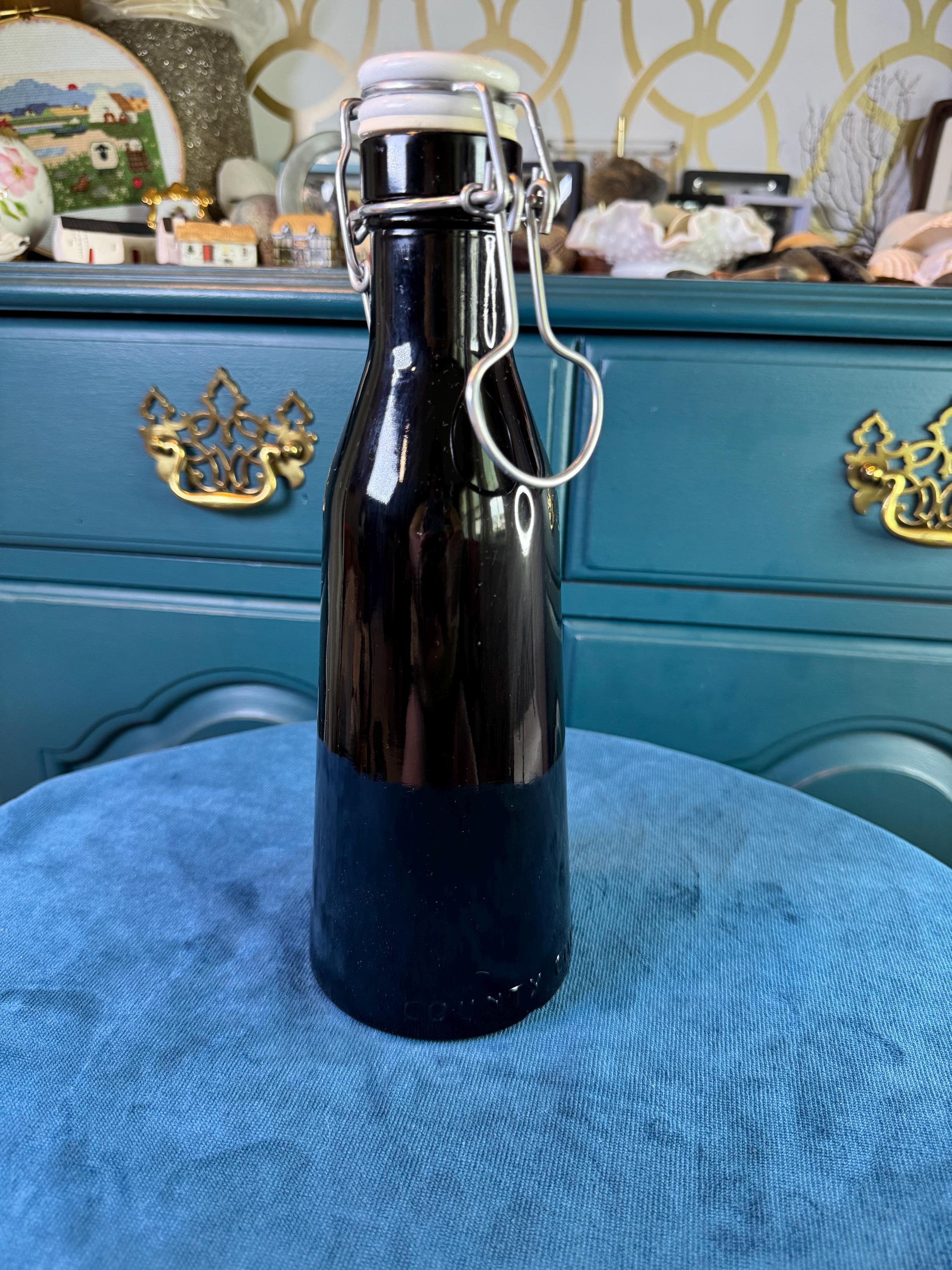 Vintage Flip Top Glass Bottle - Etsy