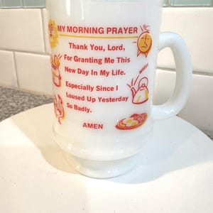 Vintage Fire King Morning Prayer Mug