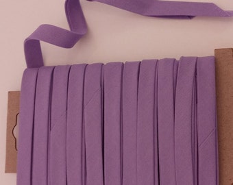 10 Yards of Light Purple 1/4" Double Fold Bias Tape, 100% Cotton Quilt Binding, Handmade Edging