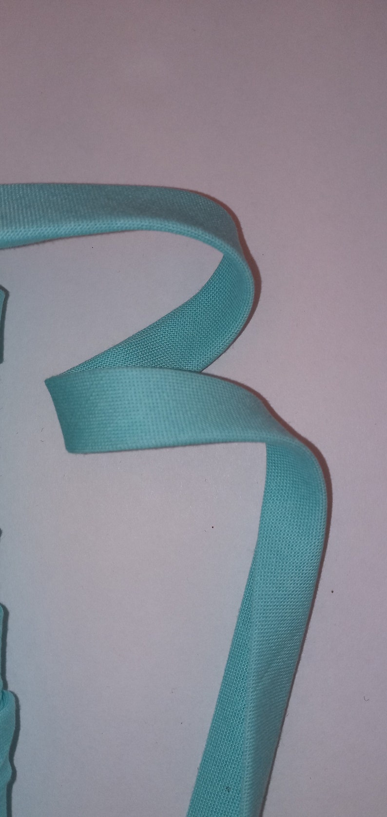 3 Yards of Aqua 1/2 Extra Wide Double Fold Bias Tape Binding, Pale Green Quilt Binding, 100% Cotton Fabric Edging image 2