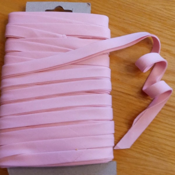 10 Yards of Light Pink 1/4" Double Fold Bias Tape, 100% Cotton Quilt Binding, Handmade Edging