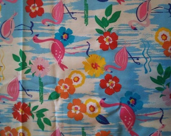 Pink Flamingos On White - Watercolor Style - Printed For Hobby Lobby style #15812-8 - Heavy Cotton Fabric