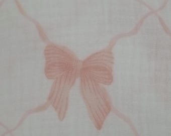 Sweet Pink Bow Gauze Fabric – Soft Cotton Double Gauze for Baby Clothes, Dresses & Cute Crafts