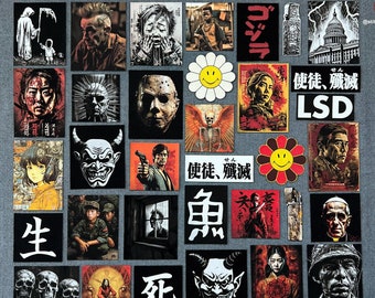 PERSONALISIERTE PATCHES | Dtg Print Patches, Aufnäher, Aufnäher, japanischer Patch, Horror Patch, Schädel Patch, Hölle Patch, Anime Patch