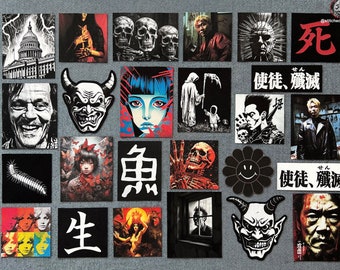 CUSTOM MADE PATCHES | Dtg print patches, Sew on patches, Iron on patches, Japanese patch, Horror patch, Oni mask patch, Skelleton patch