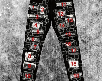 DŻINSY Z NASZYWKAMI | Zrobię dżinsy z naszywkami z Twoich zdjęć, Jeansy na zamówienie, Spodnie z patchworku z możliwością pełnej personalizacji, Spodnie Crust