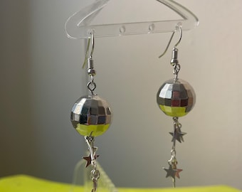 Disco Night Dangling Earrings with Stars