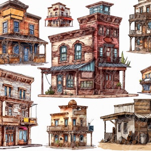 9 Western Building Png. Western Clipart. Country Png Images. Texas Instant Digital Download. Card Making. Sublimation Png.