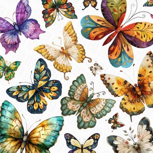 52 papillon png - clipart papillon fantaisiste, dessins de papillons, paquet de papillons avec fond transparent