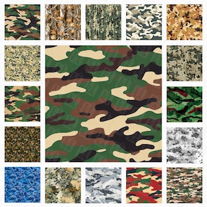 122 Camouflage Digital Paper, Military Pack Nahtlose Camouflage Hintergründe Sammelalben, Camouflage-Muster, Camo Baum