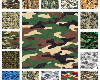 122 Camouflage Digital Paper, Military Pack Seamless Camouflage Backgrounds Scrapbooks, Camouflage Pattern, Camo Tree