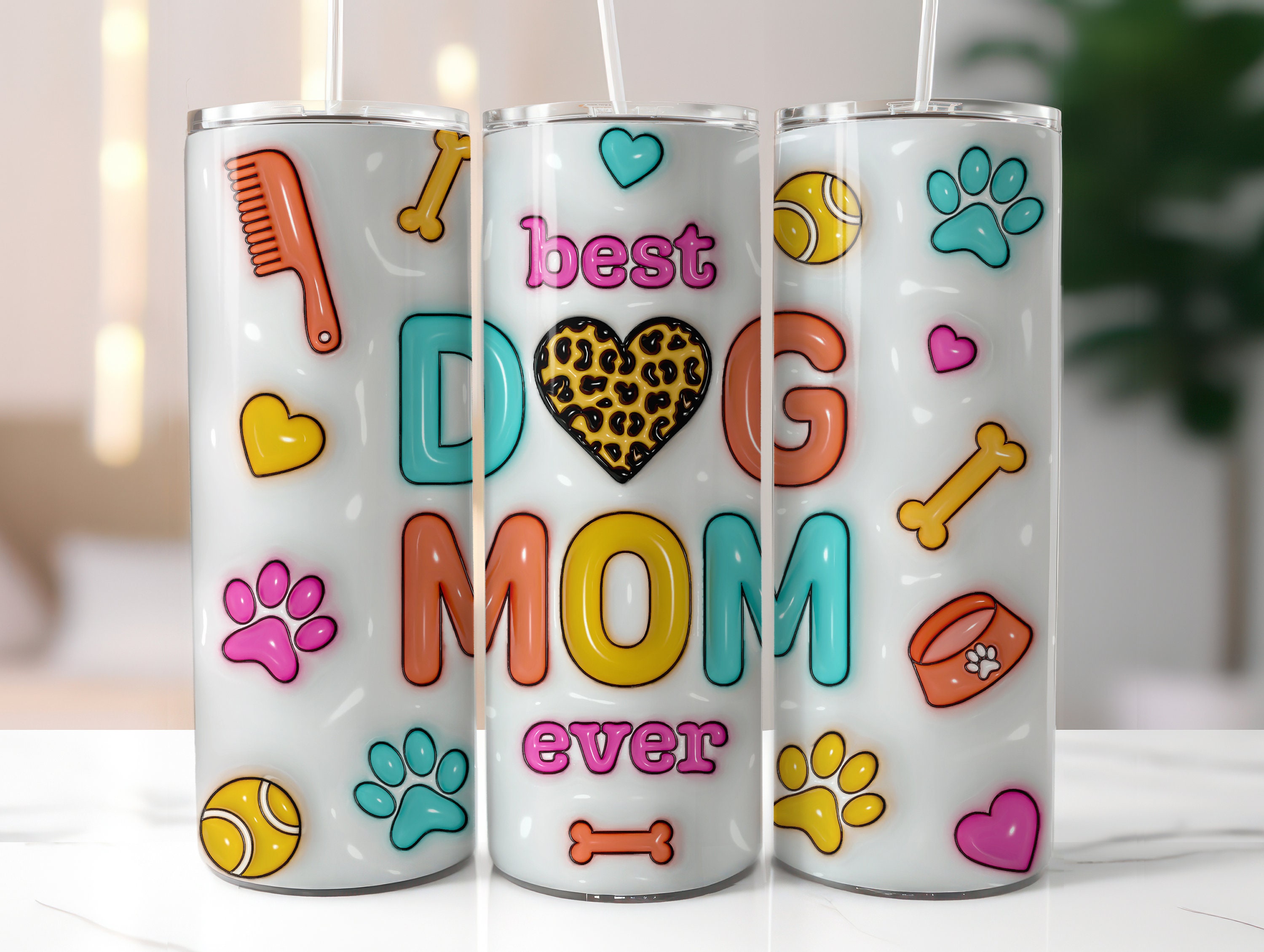 Dog Mom Tumbler World''s Best Dog Mom Tumblers Jewelry Drawing Style 20oz  30oz Stainless Steel Mothers Day Xmas Birthday Gifts Fur Mama Puppy Lovers  Pet Owners 