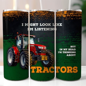 Red Tractor Tumbler Wrap PNG, Farm Life Sublimation PNG, Farm Tumbler Digital Download, Straight 20oz Tumbler Design