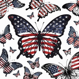 14 Farfalla patriottica png - clipart bandiera americana - download digitale - immagini scrapbook, pianificatore, design a sublimazione