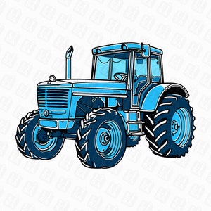 Blue tractor sublimation png - tractor png, tractor transfer, tractor printable, farm birthday, tractor birthday, digital download