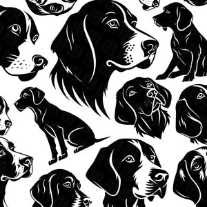 28 German pointer svg bundle vector - hunting dog clipart for commercial use