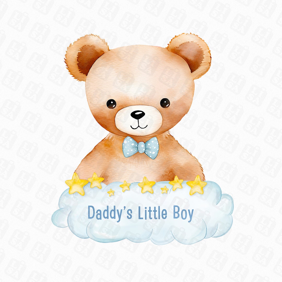 Adorable Teddy Bear PNG for Boy Baby Shower Digital Download, Daddy's ...