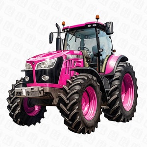 Pink Tractor Sublimation Design - Pink Construction PNG - Truck Clipart PNG - Download digitale