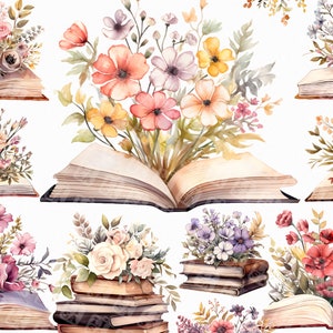 24 aquarel bloemenboek png - boek met bloemensublimatieontwerpen met transparante achtergrond voor commercieel gebruik