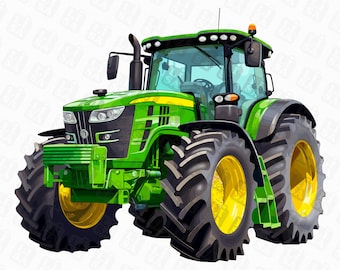 Green tractor sublimation png - tractor png, tractor transfer, tractor printable, farm birthday, tractor birthday, digital download