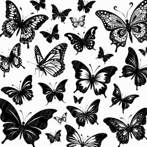Papillon svg - fichier coupé papillon, dessins svg, paquet papillon svg, papillon dxf, papillon png, silhouette papillon