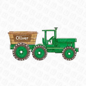 Custom Name Green Tractor Sublimation, Personalized Farm Name Sublimation Design, Tractor Png, Kid Tractor, Personalized Birthday