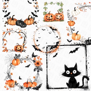 37 Halloween Rahmen png - Halloween Rahmen png, Gruselige Rahmen Clipart, Kürbis Rahmen, Halloween Designs mit transparentem Hintergrund