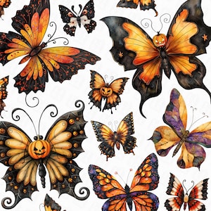 49 Halloween papillon png, clipart papillon d'automne, papillon d'automne, png citrouille, png effrayant - dessins d'halloween avec fond transparent
