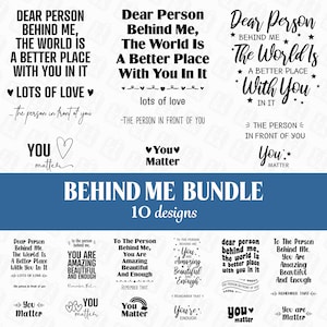 Cara persona dietro di me Pacchetto SVG, Gentilezza Svg, Citazioni positive Svg, Sei importante, Svg positivo
