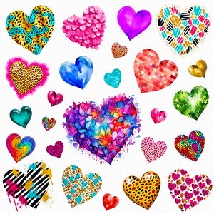 55 Coeur PNG Bundle, Images de cœur numériques, Clipart coeur, Conceptions de sublimation cardiaque, Love Png Bundle