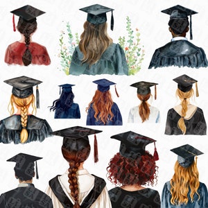 Aquarelle png, casquette de remise des diplômes, clipart de remise des diplômes, chapeau de remise des diplômes - dessins de remise des diplômes avec fond transparent