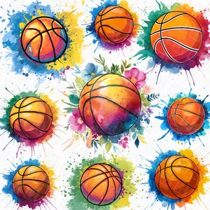 Watercolor Basketball Png Clipart, Watercolor Sports Png, Splashes Basketball Shirt Sublimation, Digital Download Designs, Sports Mom Png