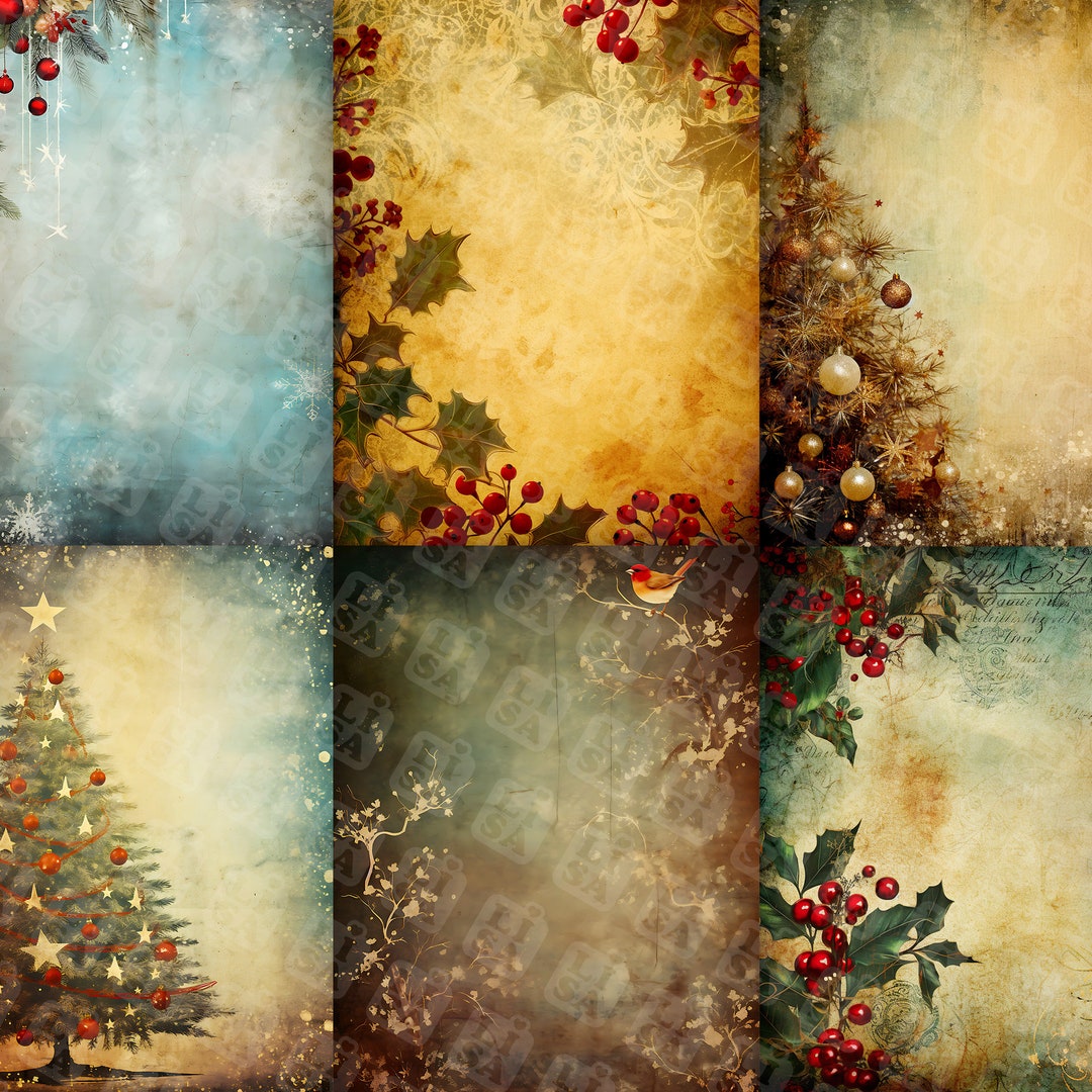 Christmas Vintage Paper Christmas Tree Journal Pages Etsy