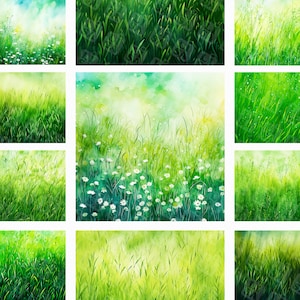Gras digitaal papier - digitale achtergrond - grasachtergrond, groen graspapier, afdrukbaar papier, afdrukbaar gras