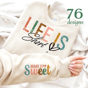 La vie courte faire Svg, inspiration manches sweat-shirt Design Svg, Boho motivation SVG, amour de soi Svg, femmes autonomisées Svg