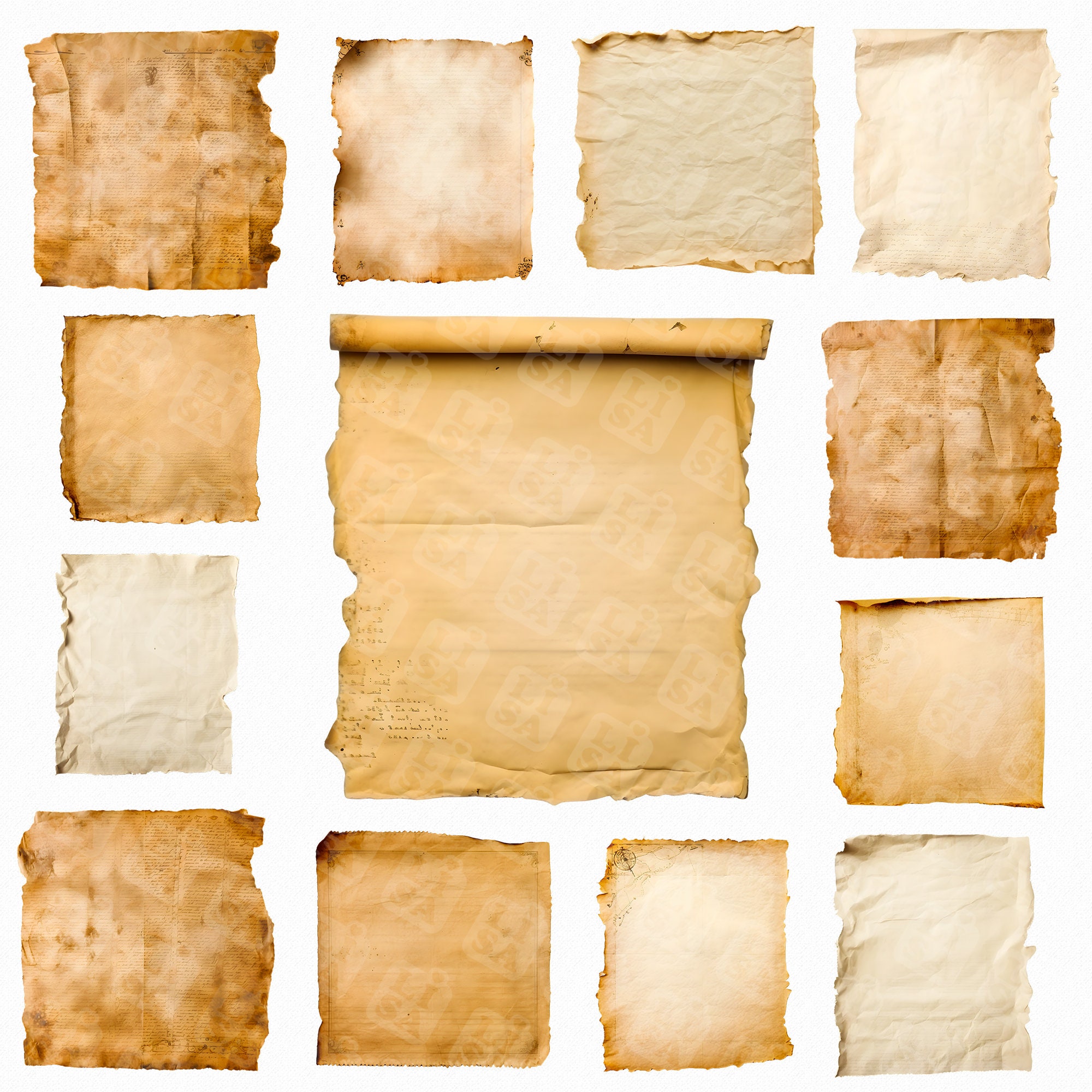 Old Paper Textures, Parchment Paper, Printable Aged Paper Textures