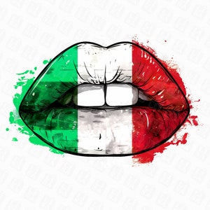 Italian flag lip png - lip clipart, flag sublimation, green white red, patriotic png, flag of Italy png