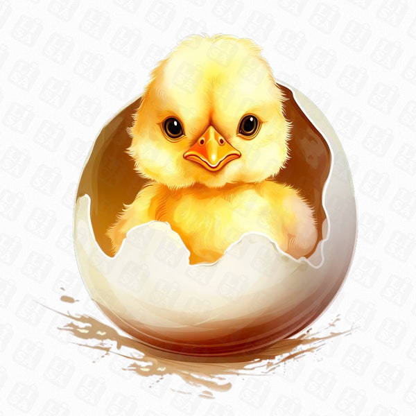 Chick in Egg PNG - Baby Chicken Clipart for Crafting and Sublimation