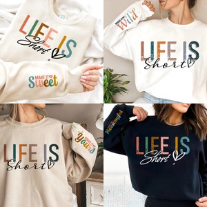 Life Short Make It Svg, Boho Motivational SVG PNG, Self Love Svg Png, Sleeve Sweatshirt Design Svg, Positive Daily Affirmations Svg