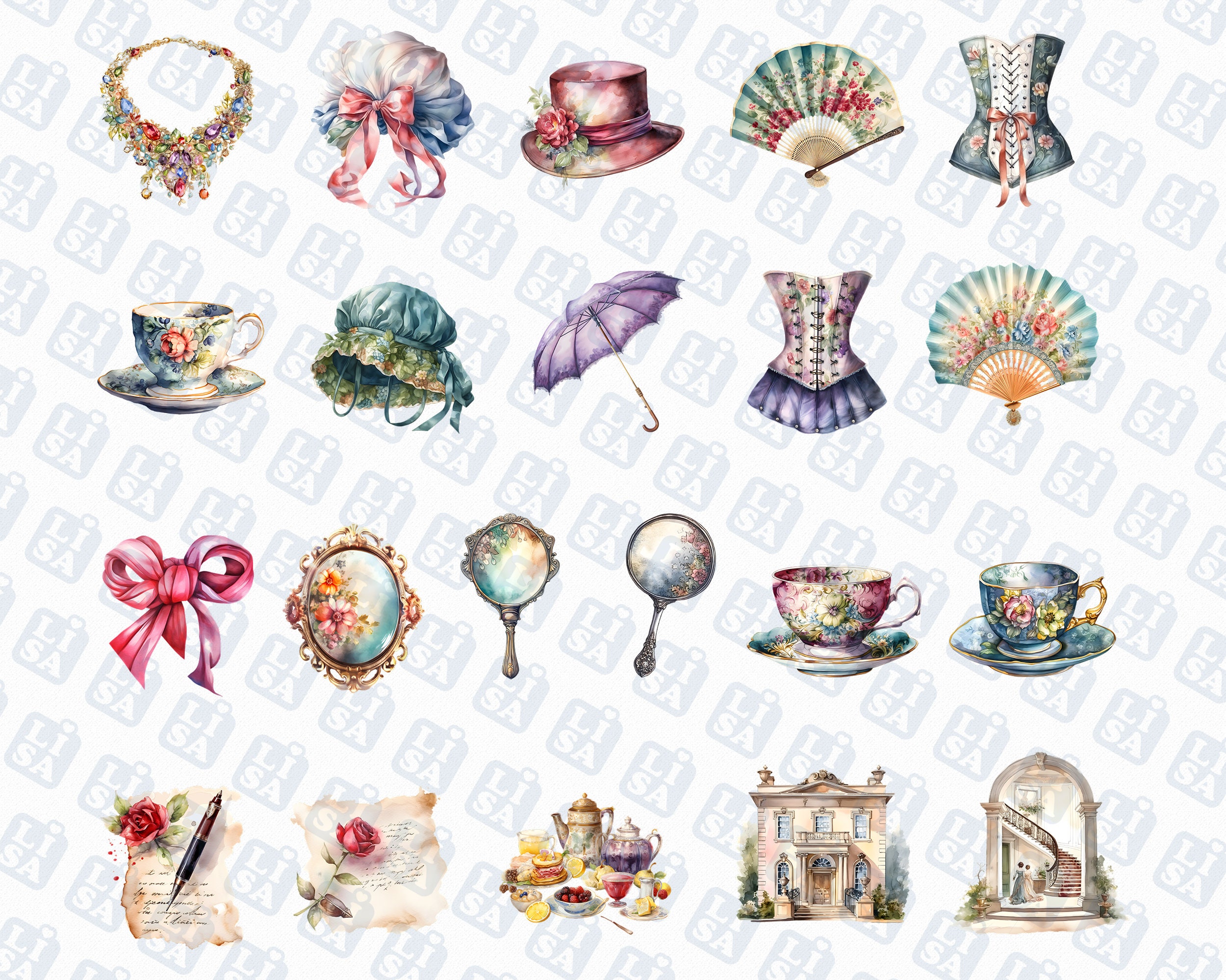 82 Watercolor Jane Austen Png Craft Making Clipart Scrapbook - Etsy