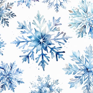 16 Winter Schneeflocke png - Aquarell Schneeflocke Clipart mit transparentem Hintergrund für kommerzielle Nutzung