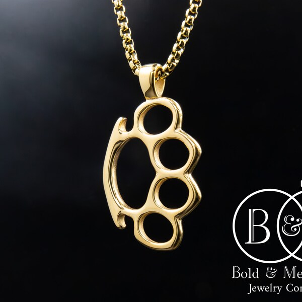 Brass Knuckles Necklace Etsy