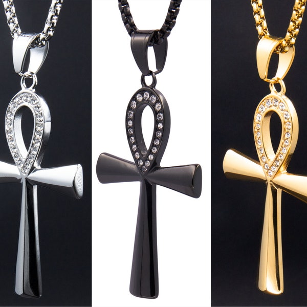 Ankh Key Of Life Egyptian Pendant Necklace Stainless Steel