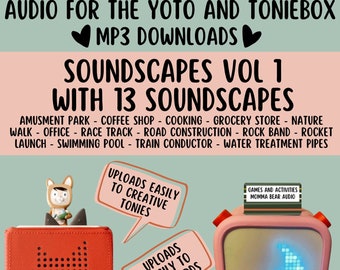 13 Soundscapes downloadable mp3 audio files for kids audio players like the Yoto player, Toniebox and Storypod, audiobooks, unique gifts