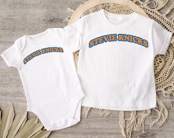 Stevie Knicks Baby/Toddler Shirt | Orange & Blue Knicks‑Inspired Tee | Taylor Swift Parody Kids Shirt | Cute Basketball Fan Gift