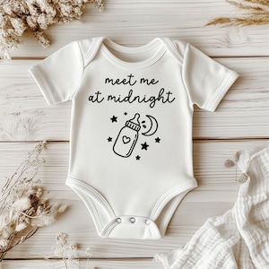 Meet Me at Midnight Baby Onesie | Funny Bodysuit with Baby Bottle | Shower Gift | Swift Outfit | Music Lover Onesie | Pop Culture Inspired