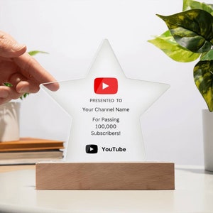 Bedruckte Youtube Star Acrylplakette